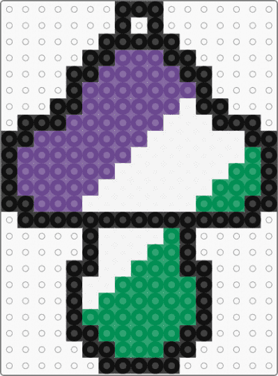 Genderqueer Mushroom Keychain - purple,green,pride,mushroom,genderqueer