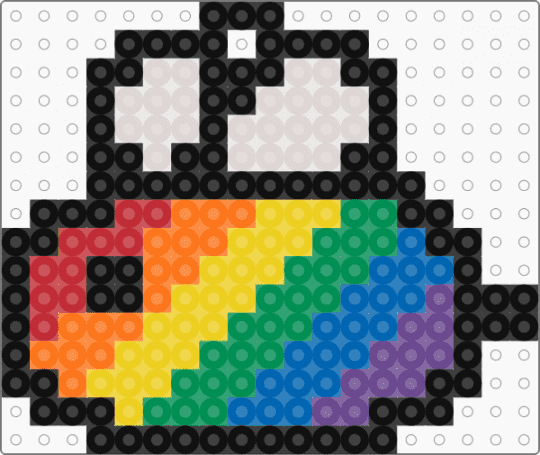 Rainbow Bee Keychain - black,orange,green,colorful,pride,bee,rainbow