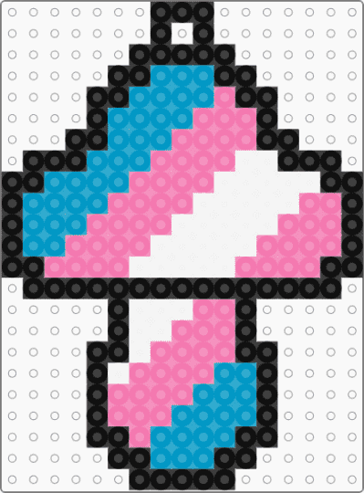 Transgender Mushroom Keychain - light blue,pink,pride,mushroom,transgender