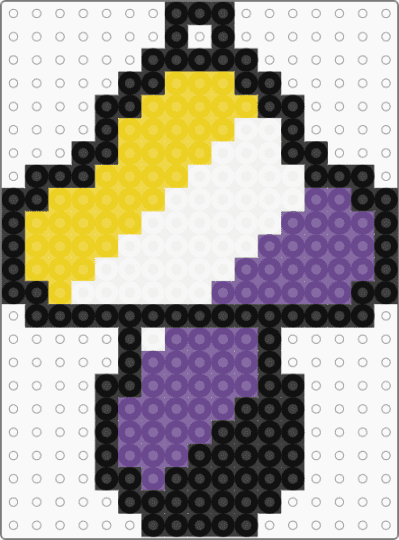 Nonbinary Mushroom Keychain - yellow,purple,pride,mushroom,nonbinary