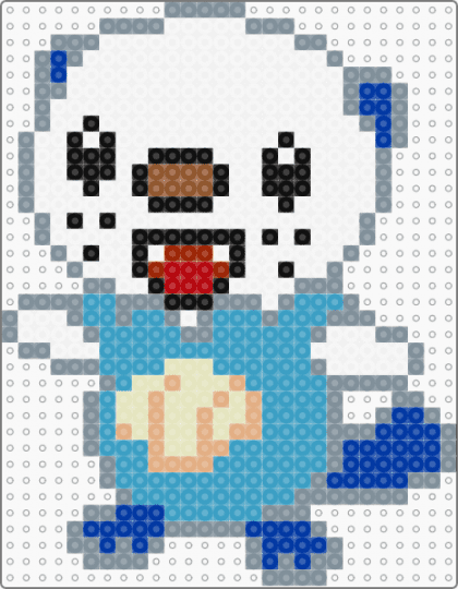 Oshawott - Pokemon, Hama - cute, gray, hama, happy, light blue, oshawott, pokemon