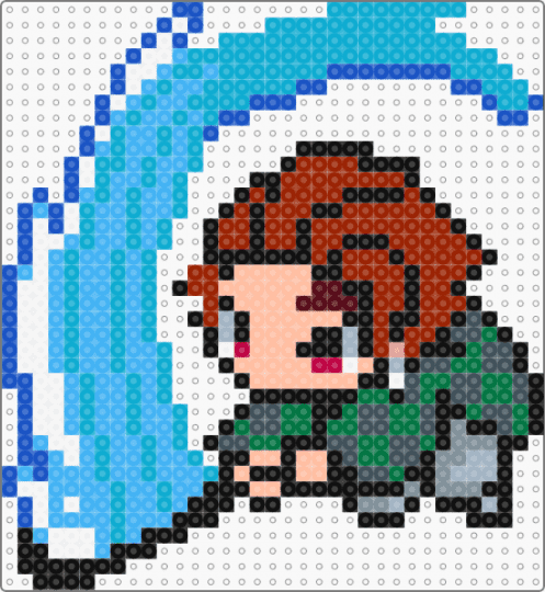 Tanjiro - Demon Slayer - blue,light blue,red,tanjiro,demon slayer,demon,slayer,anime,kimetsu no yaiba