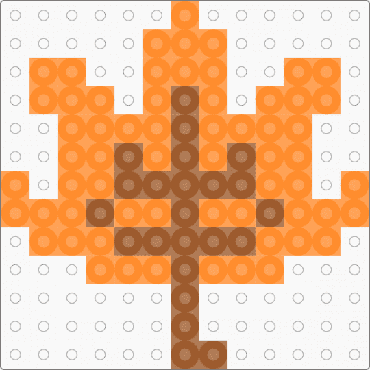 Small Leaf - orange, tan