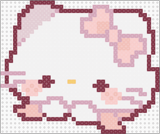 Stylized Hello Kitty - white,brown,pink,beige,hello kitty,pink hello kitty,cute,sanrio,sanrio characters