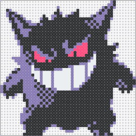 Shiny Gengar - PKMN Crystal - gengar,pokemon,character,gaming,evolution,haunter,gastly,spooky,scary,teeth,evil,black,purple