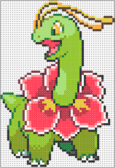 Meganium - PKMN HGSS - video game,gaming,pokemon,green,gold,red,meganium,pink,plant,flora
