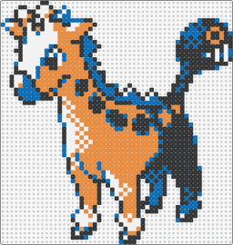 Shiny Girafarig - PKMN Crystal - girafarig,pokemon,character,gaming,giraffe,orange,blue