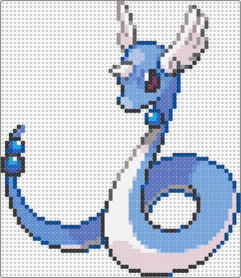 Dragonair - PKMN HGSS Sprite - blue,light blue,dragonair,dragon,pokemon,white