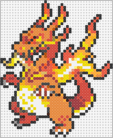 Gigantamax Charizard (PKMN: SWSH - Reduced Color Palette) - charizard,pokemon,character,gaming,evolution,charmander,fiery,orange,yellow