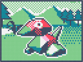 Porygon - Pokemon TCG GBC 2 Sprite - porygon,pokemon,landscape,scene,character,gaming,classic,retro,nostalgia,frame,gameboy,green,red