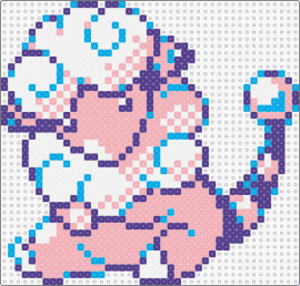 Faery Flaaffy - Pokemon GSC Sprite - flaaffy,pokemon,sheep,character,gaming,pink,blue,white