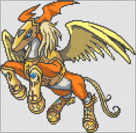 Pegasmon - Digimon Battle - pegasmon,digimon,winged,character,gaming,orange,yellow