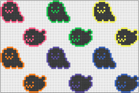 Neon Mini Ghosts v2 - OC - black,green,purple,blue,colorful,ghost,halloween,spooky,neon,blacklight