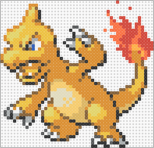 Shiny Charmeleon - PKMN FRLG - video game,anime,gaming,pokemon,orange,tan,yellow,charmeleon,fire,gold