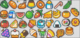 Kirby Foods 1 - various games - food,kirby,items,icons,nintendo,video game,colorful,yellow,green,orange