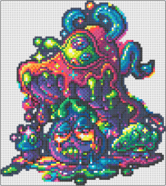 Devour - OC - trippy,mushroom,melting,colorful,psychedelic,drippy,purple,pink,green,red,teal