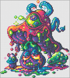 Devour (v2) - OC - psychedelic,trippy,mushroom,melting,colorful,drippy,purple,pink,green,red,teal