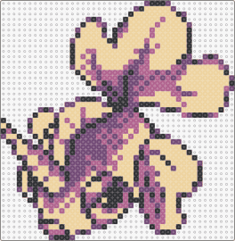 Orchid Goldeen - Pokemon Green Sprite - goldeen,pokemon,fish,character,gaming,classic,retro,nostalgia,yellow,tan,purple