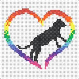 Dog rainbow heart - dog,heart,rainbow,love,pet,black