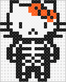 Hello kitty skeleton - hello kitty,skeleton,sanrio,character,spooky,costume,halloween,bow,white,black,o