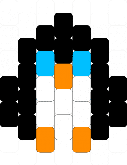 Mini penguin - black,light blue,orange,penguin,mini,cute,tiny