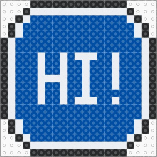 Hi sign - blue, hello, heya, hi, idk, sign, white