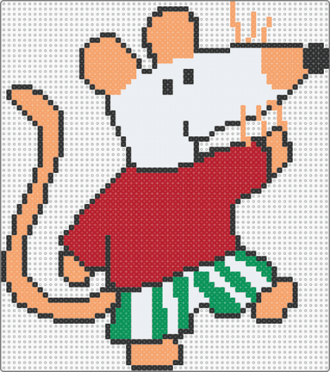 Maisy The Mouse - animal, idkwhattoputhere, kids book, masiy, mouse, orange, perler, red