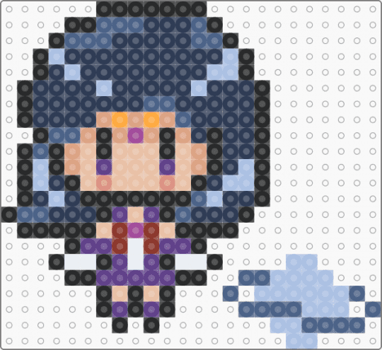 Sailor Saturn ironing beads - beige,purple,blue,light blue