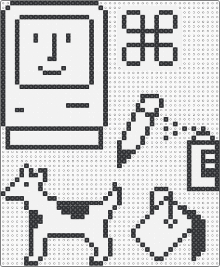 mac icons by susan kare - black, white