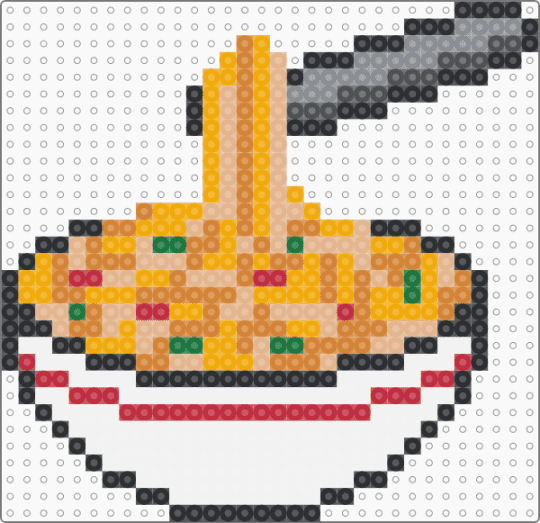bowl of ramen pattern - beige,orange