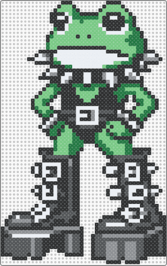 Goth Frog - animal, boots, collar, frog, funny, goth, gray, punk, spooky, teal
