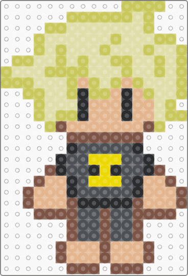Aiden Clark Perler pattern - green,yellow,beige