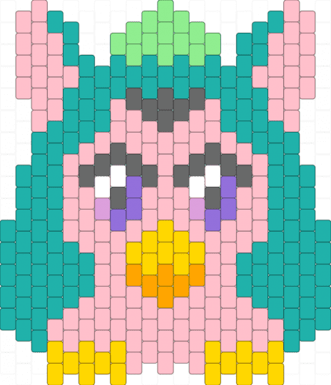Furby - 90s, cute, furby, pink, teal, yellow