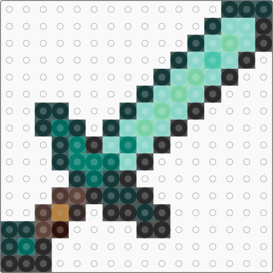 minecraft diamond sword - black,light blue,teal