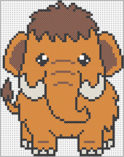 Mammoth - animal, orange, wooli