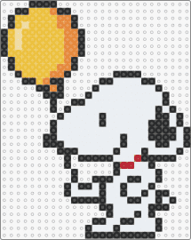 Balloon Snoopy (Peanuts) - snoopy,peanuts,balloon,dog,happy,cute,comic,white,orange