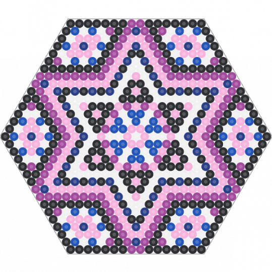 Purple/Pink Hexagon - blue, pink