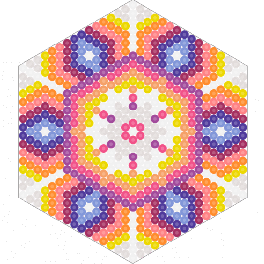 Hexagon - orange,pink