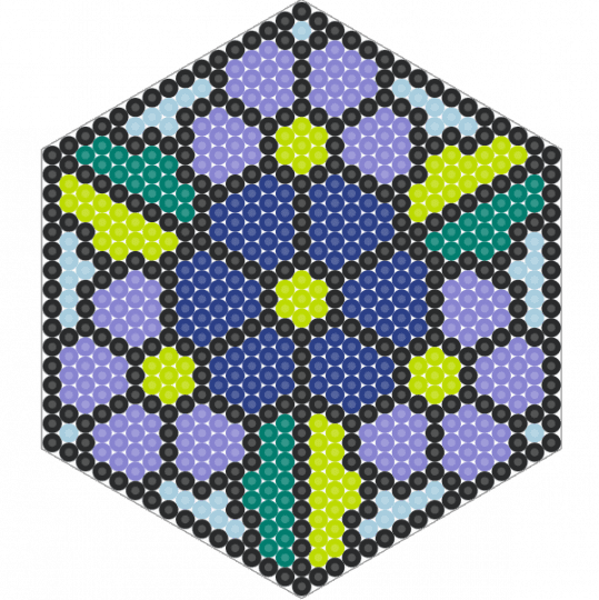 Geometric Flower - blue