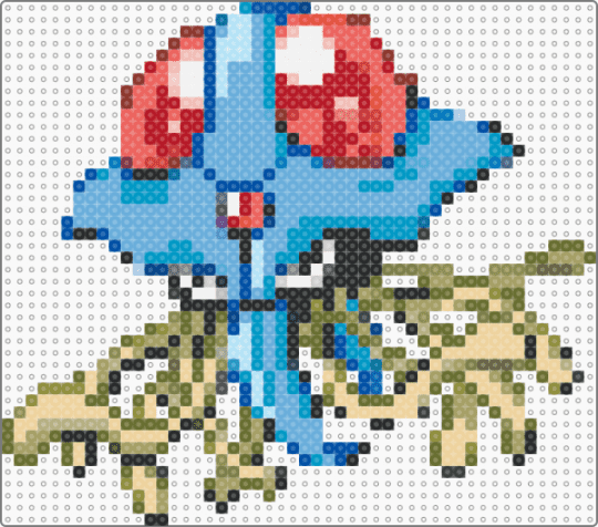 Tentacruel perler - beige, colorful, light blue, red