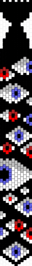 Blue and Red eye tie - beige, black