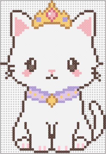 Princess cat - white,brown,pink