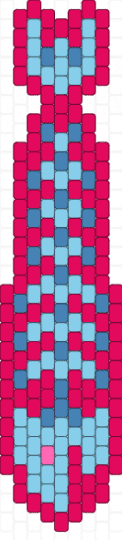 pink and blue fishbone tie [REMIX] - light blue, red