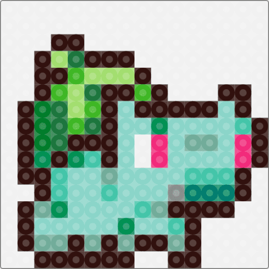 Bulbasaur 2 - white,brown,green,light blue