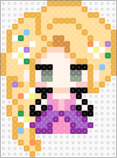 rapunzel - orange, pink, yellow