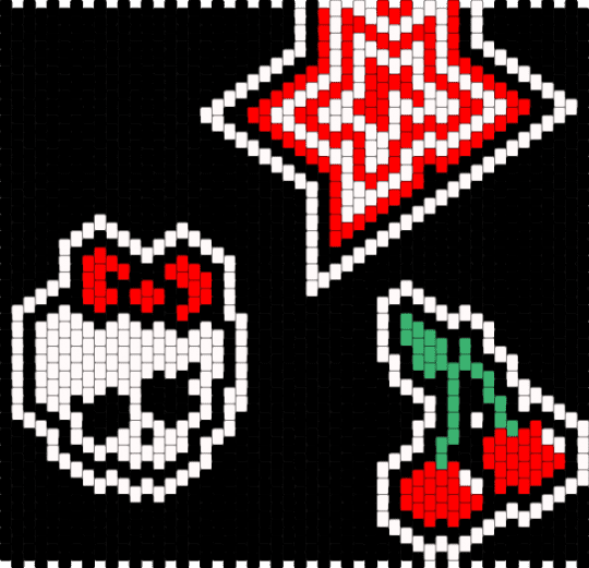 Monster High doodle panel - black,white,red