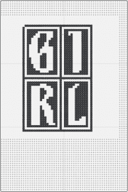 GIRL 2 - girl,text,ornate,bold,black,white