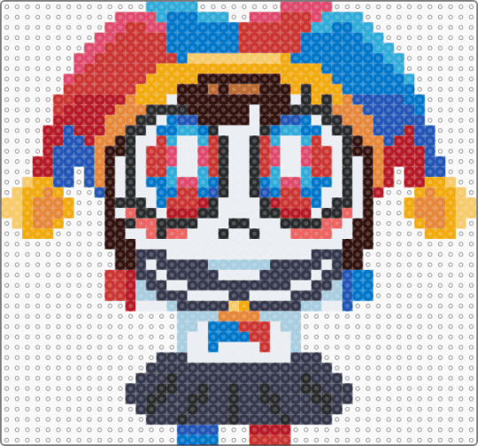 Anime School pomni - red,blue,purple,orange