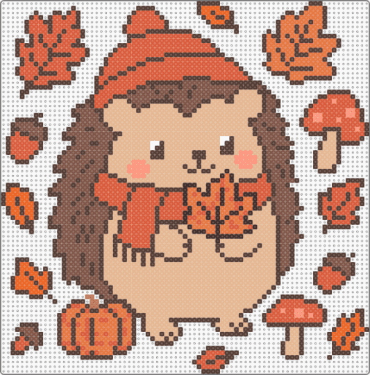 Spiky Autumn Hedgehog 🦔 🍁 - beige, brown, cotdspiky, red