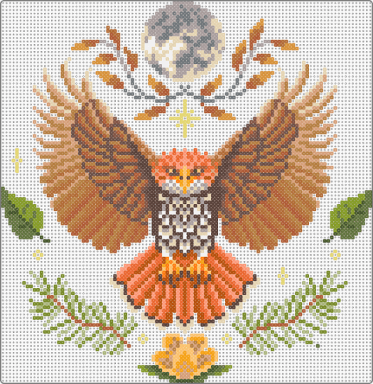 Red-Tailed Hawk - colorful, cotdbirdsofprey, orange, red, tan
